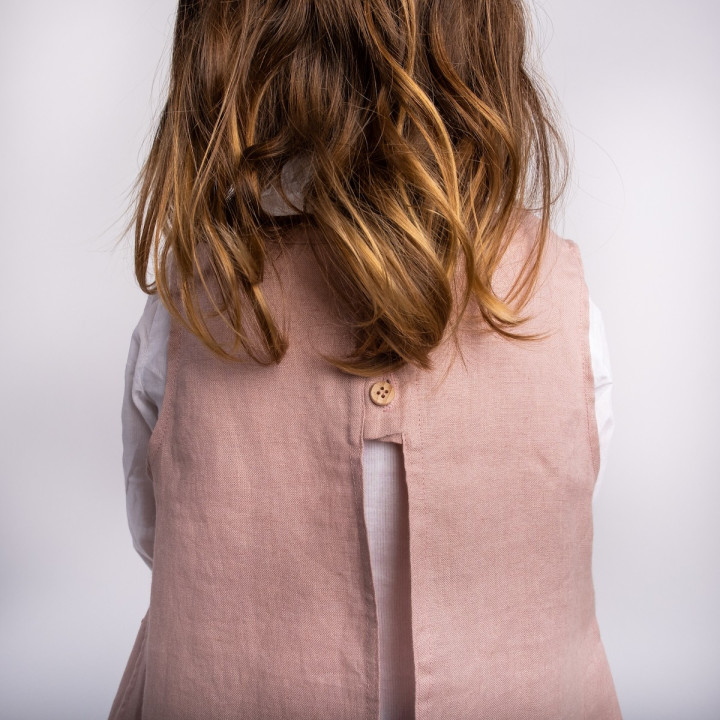 Kerstin børneforklæde (puderrosa)