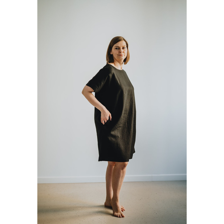 Britta hørkjole (sort)