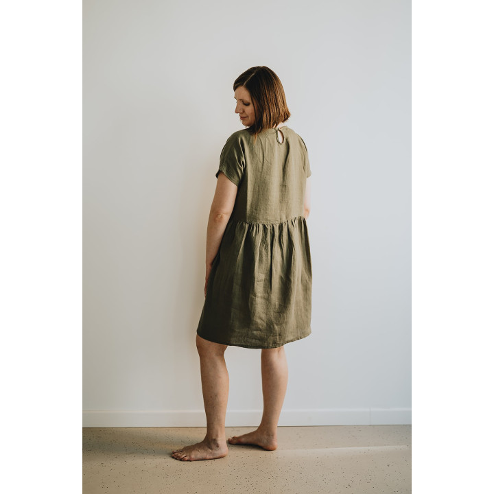 Lisa hørkjole (oliven)