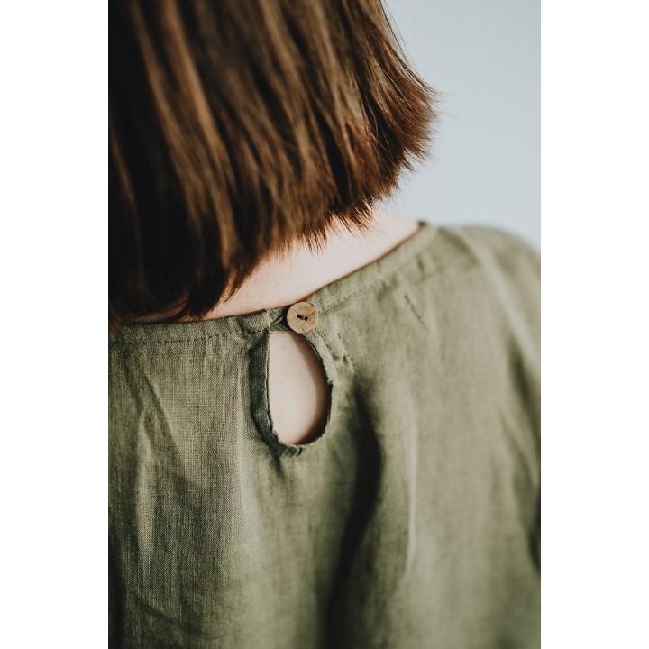 Lisa hørkjole (oliven)