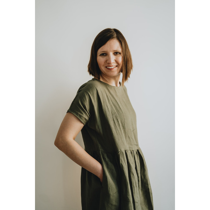 Lisa hørkjole (oliven)