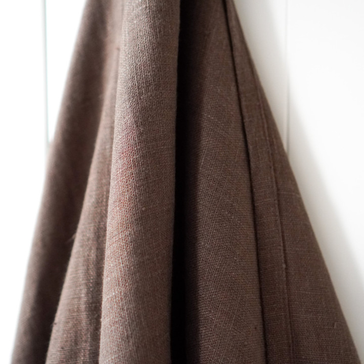 Linned strandhåndklæde (chokolade)