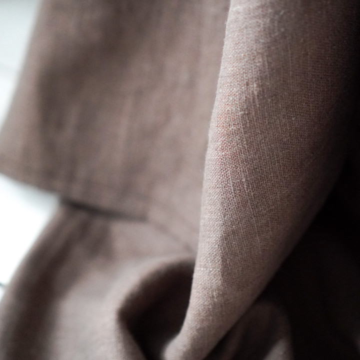 Linned strandhåndklæde (chokolade)