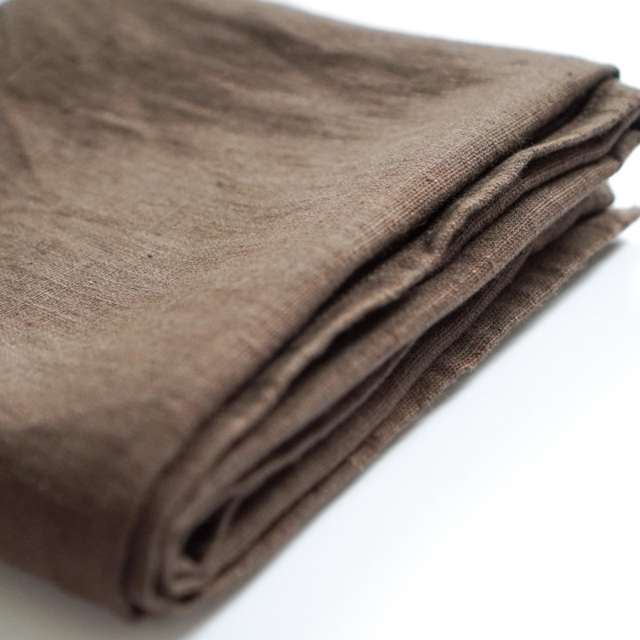 Linned strandhåndklæde (chokolade)