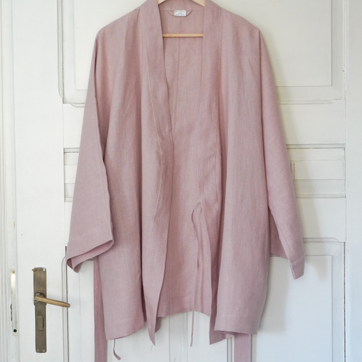 Linned kimono (powder pink) - polsk produkt|Lennea