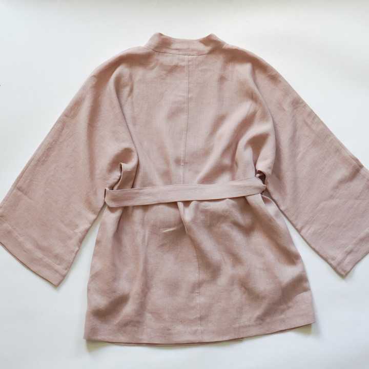 Linned kimono (powder pink) - polsk produkt|Lennea