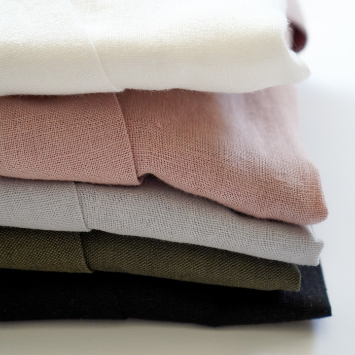 Linned kimono (sort) - klassisk kimono 100% hør|Lennea