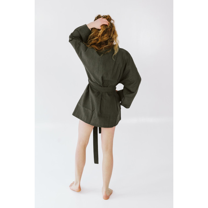 Linned kimono (khaki) - polsk produkt|Lennea