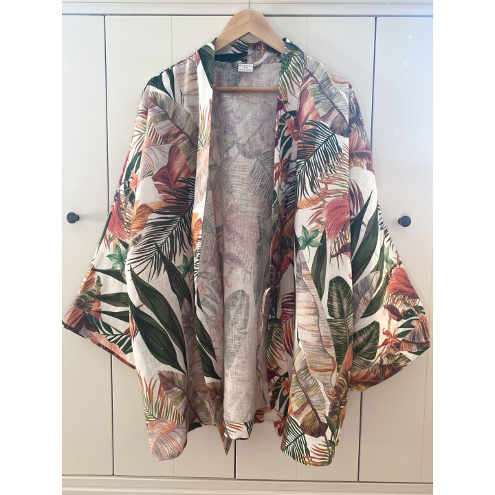 Linned kimono (elfenben) - den perfekte gave til bruden