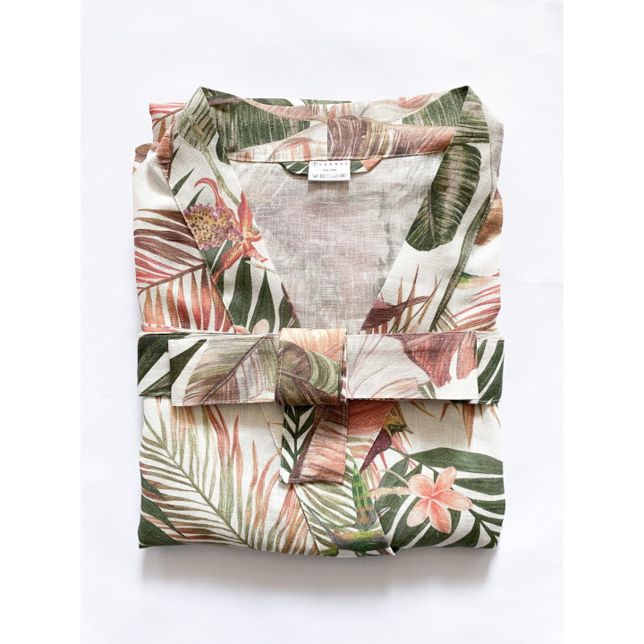 Linned kimono (elfenben) - den perfekte gave til bruden