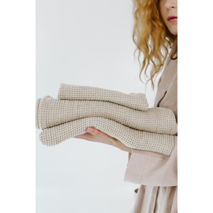 Vaffelhåndklæde af linned - forskellige størrelser