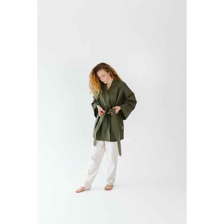 Linned kimono (khaki) - polsk produkt|Lennea