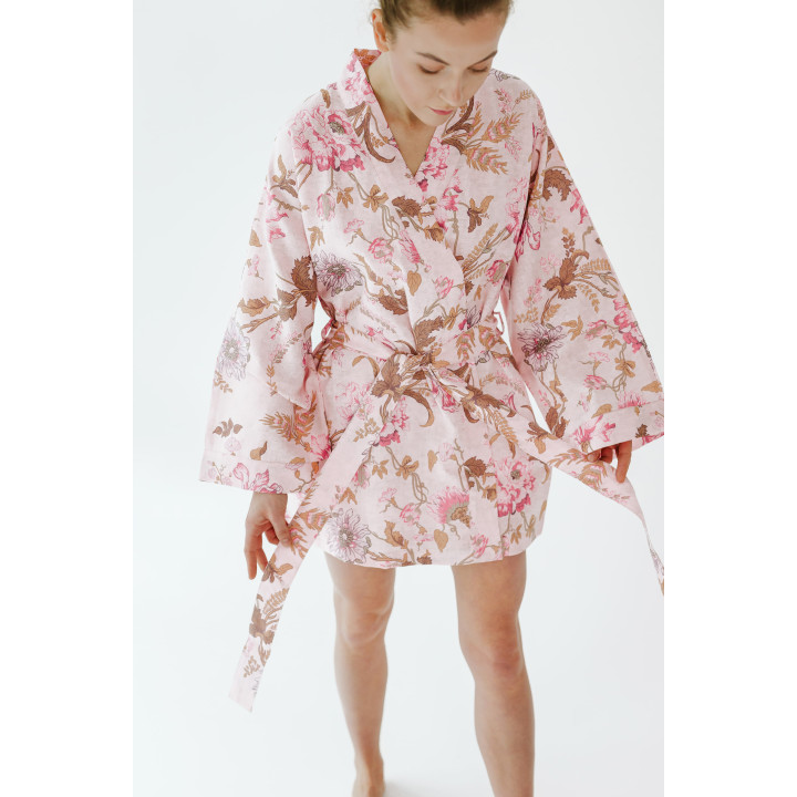 Lniane kimono (Piwonie)