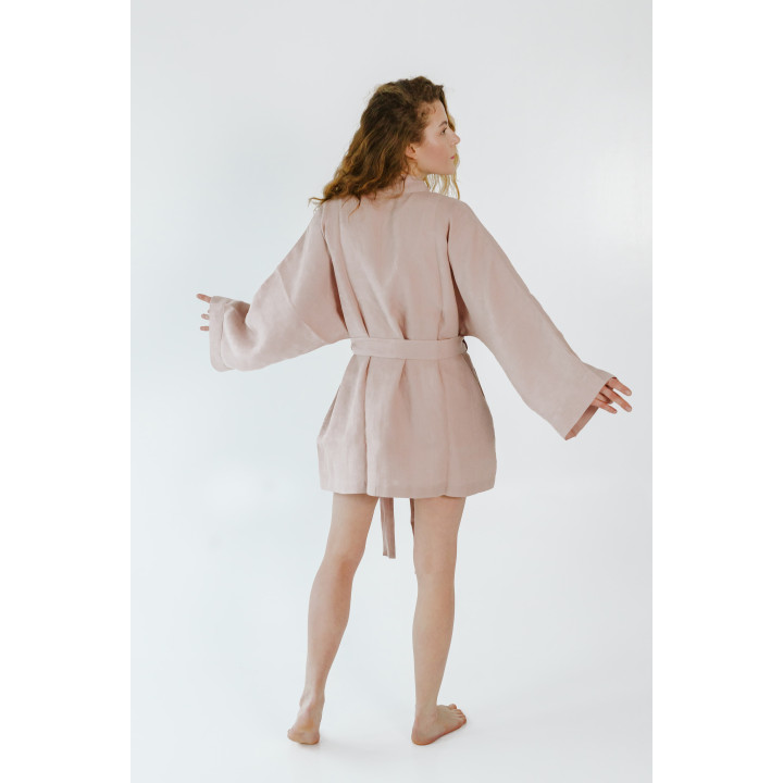 Linned kimono (powder pink) - polsk produkt|Lennea