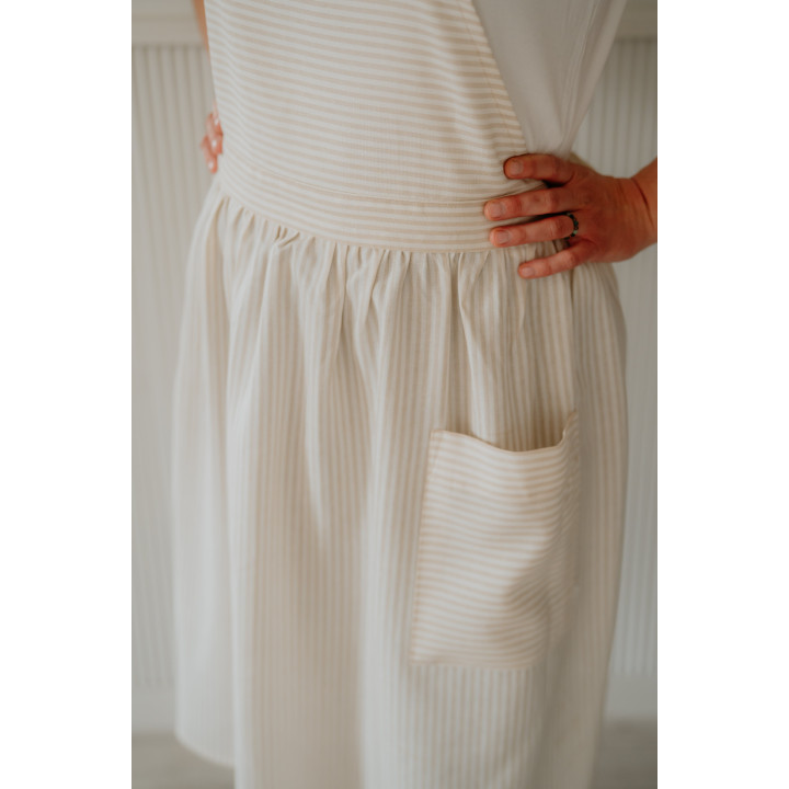 Fartuch francuski jasne paski