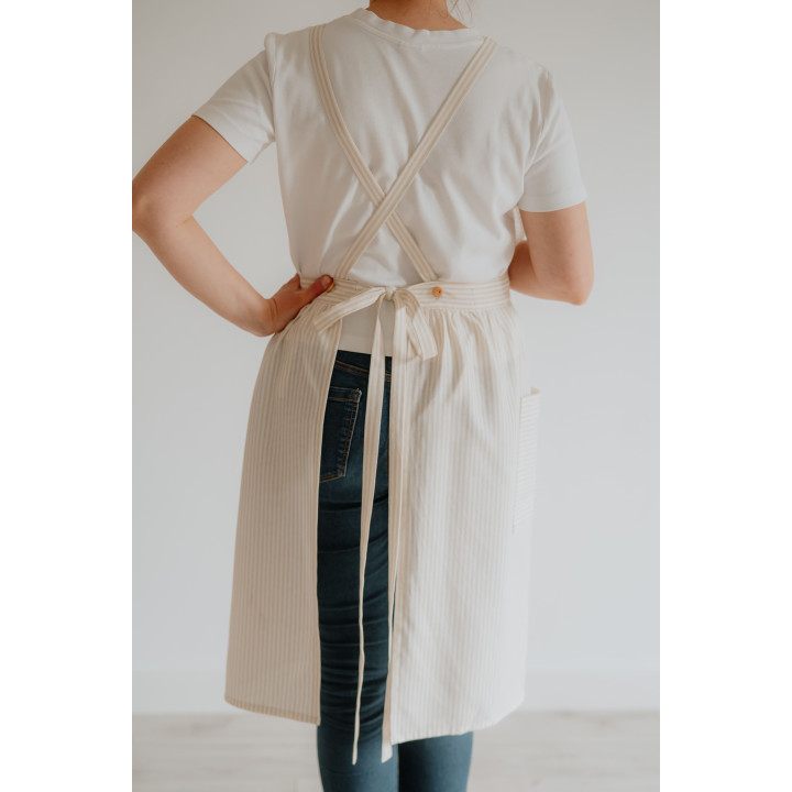 Fartuch francuski jasne paski