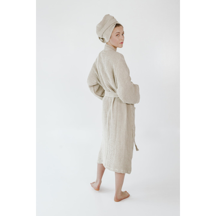 Hør morgenkåbe Absorberende og meget blød|100% linned