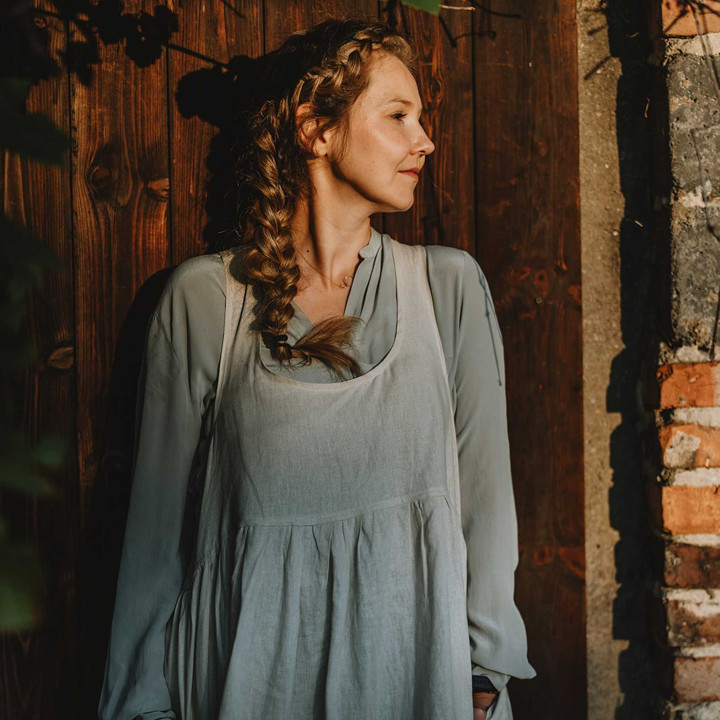 Mia kjole forklæde - naturligt hør