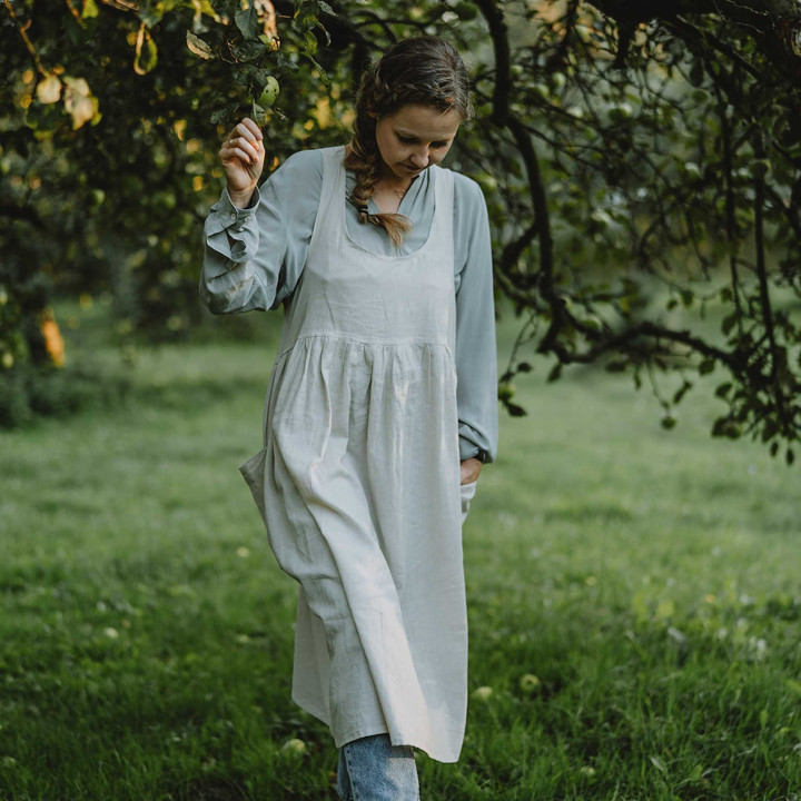 Mia kjole forklæde - naturligt hør