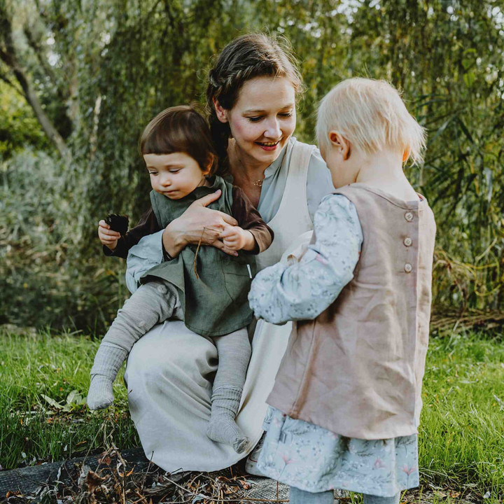Mia kjole forklæde - naturligt hør
