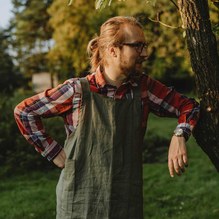 Ronja forklæde (oliven)