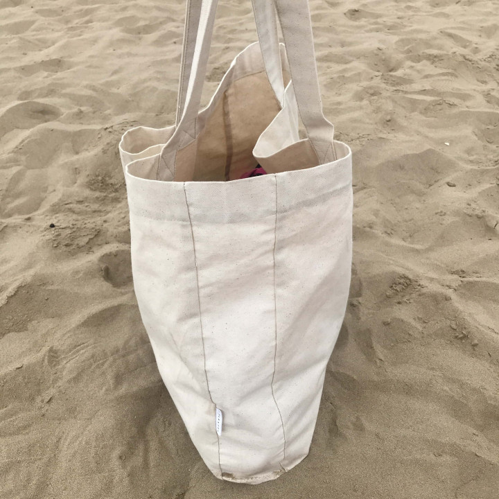 Agda bomuldstaske (naturlig) - skulder