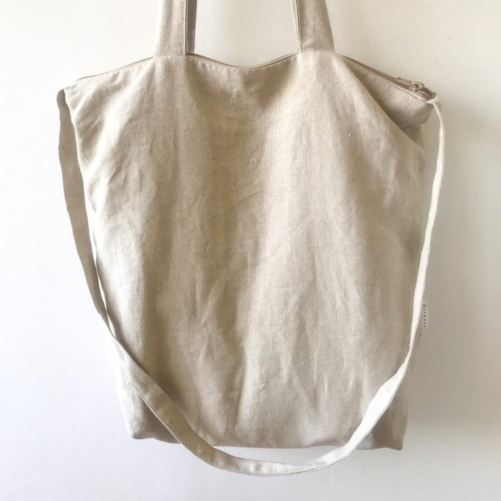 Ida linned taske (naturlig) - shopper taske