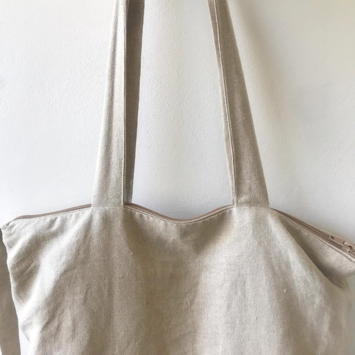 Ida linned taske (naturlig) - shopper taske