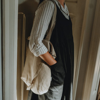 Ida linned taske (naturlig) - shopper taske