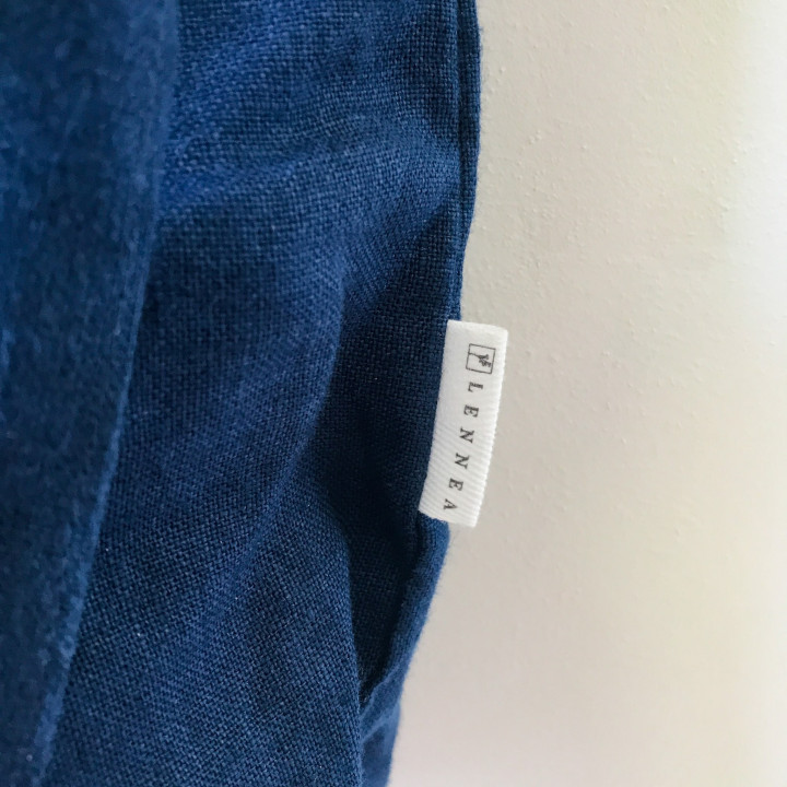 Ida linned taske (indigo) - shopper taske