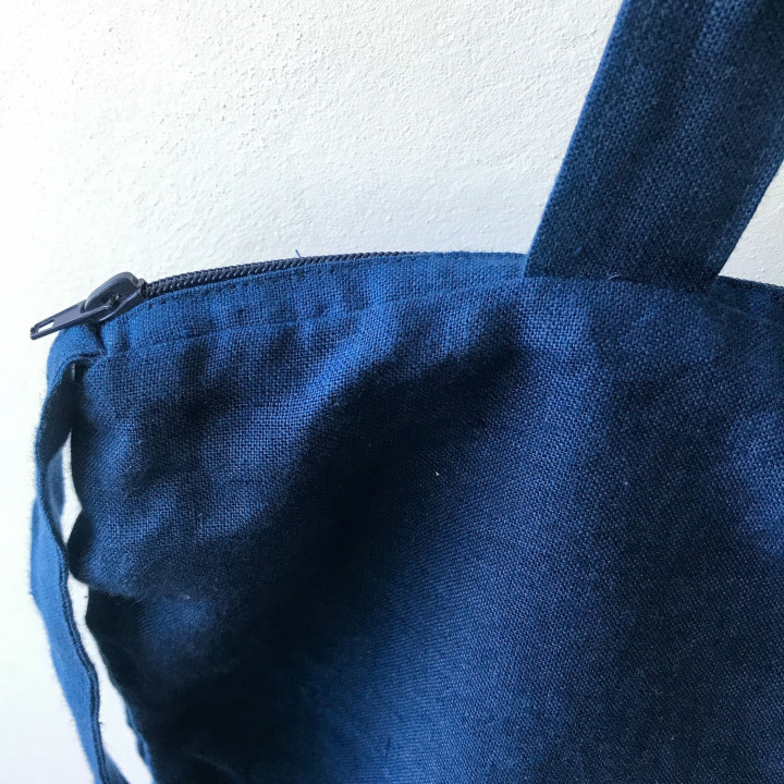 Ida linned taske (indigo) - shopper taske