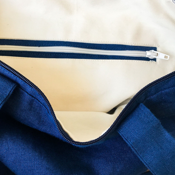 Ida linned taske (indigo) - shopper taske