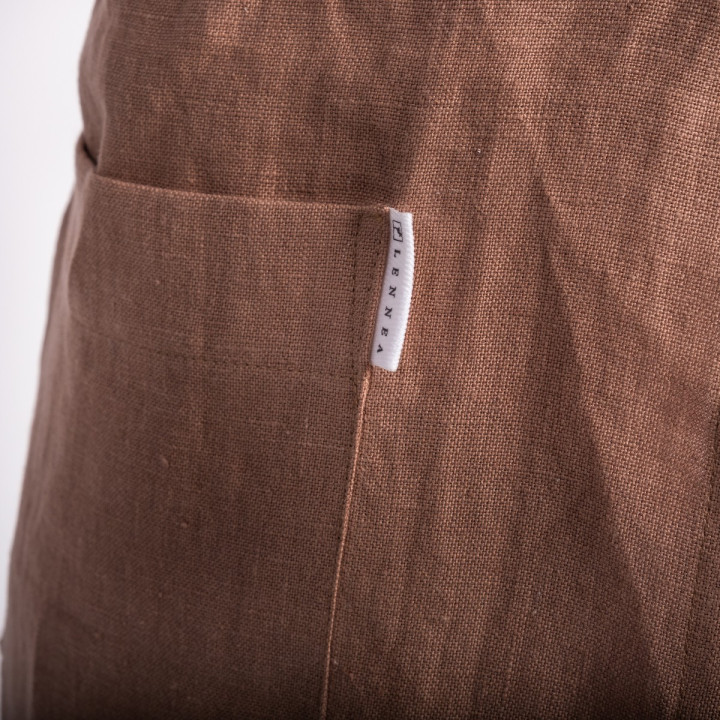 Lotta børneforklæde (valnød) - med seler