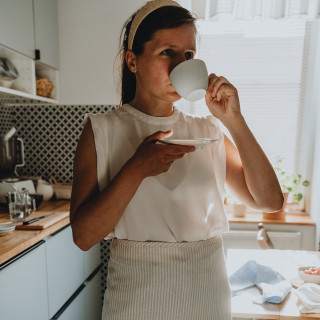 2-i-1 stofforklæde (naturlige striber)