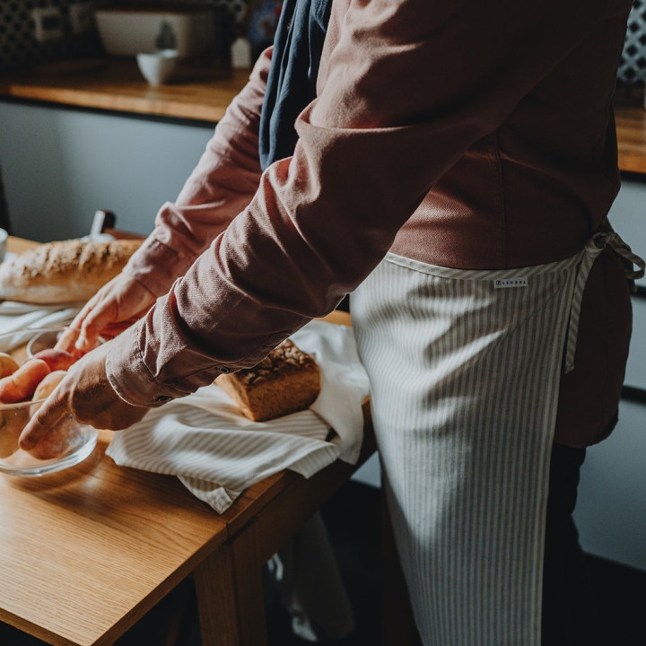 2-i-1 stofforklæde (naturlige striber)