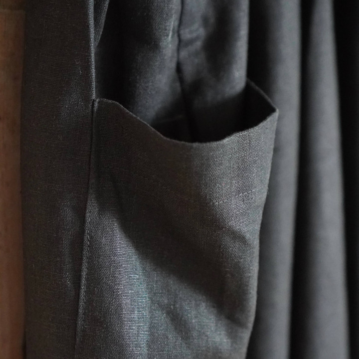 Mia kjole forklæde (sort) - 100% hør