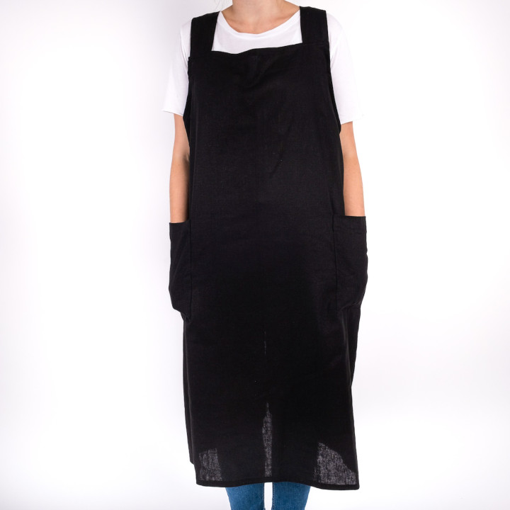 Madika japansk forklæde (sort)