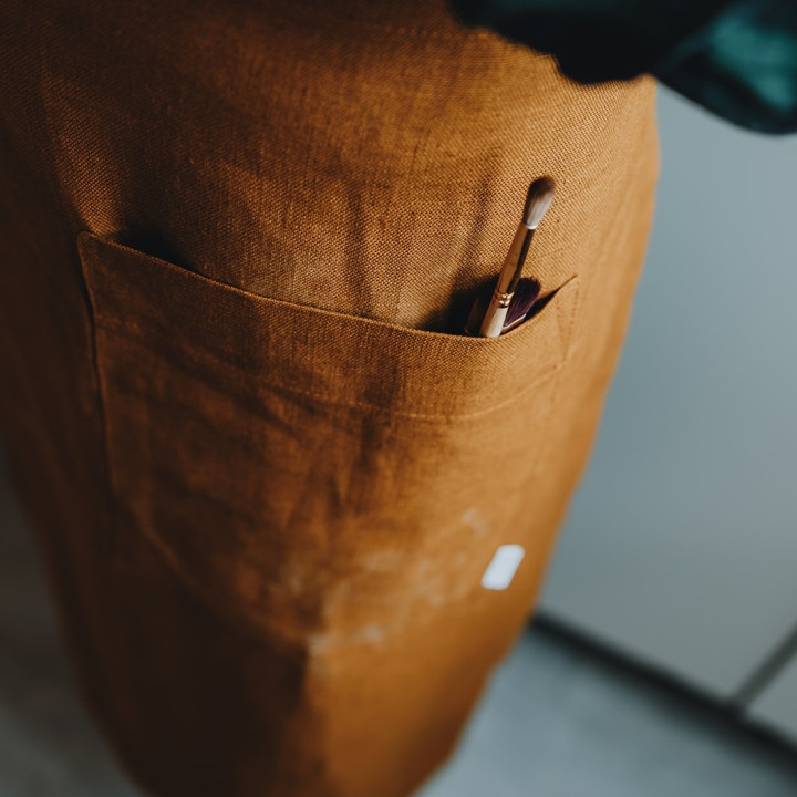 Forklæde til keramik (kanel) - 100% hør